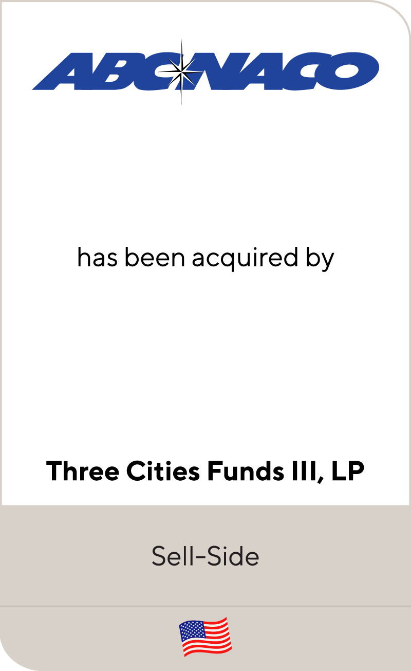 ABC-NACO has sold its operating assets to Three Cities Funds