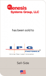 Genesis Systems Group has been sold to IPG Photonics