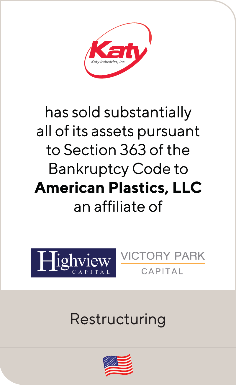 Katy Industries has been sold to Highview Capital and Victory Park Capital Advisors