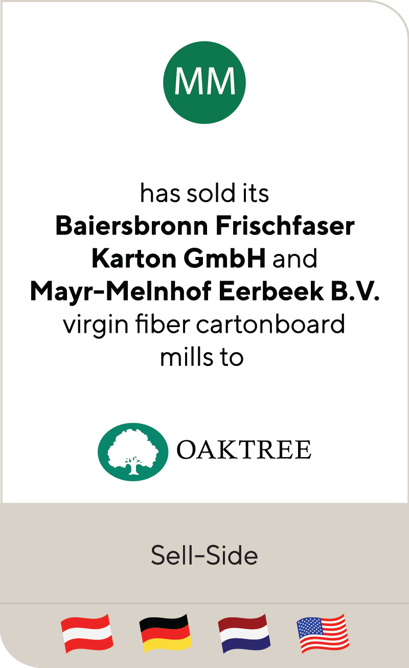 Mayr Melnhof Baiersbronn Frischfaser Mayr Melnhof Eerbeek Oaktree Capital Management 2021