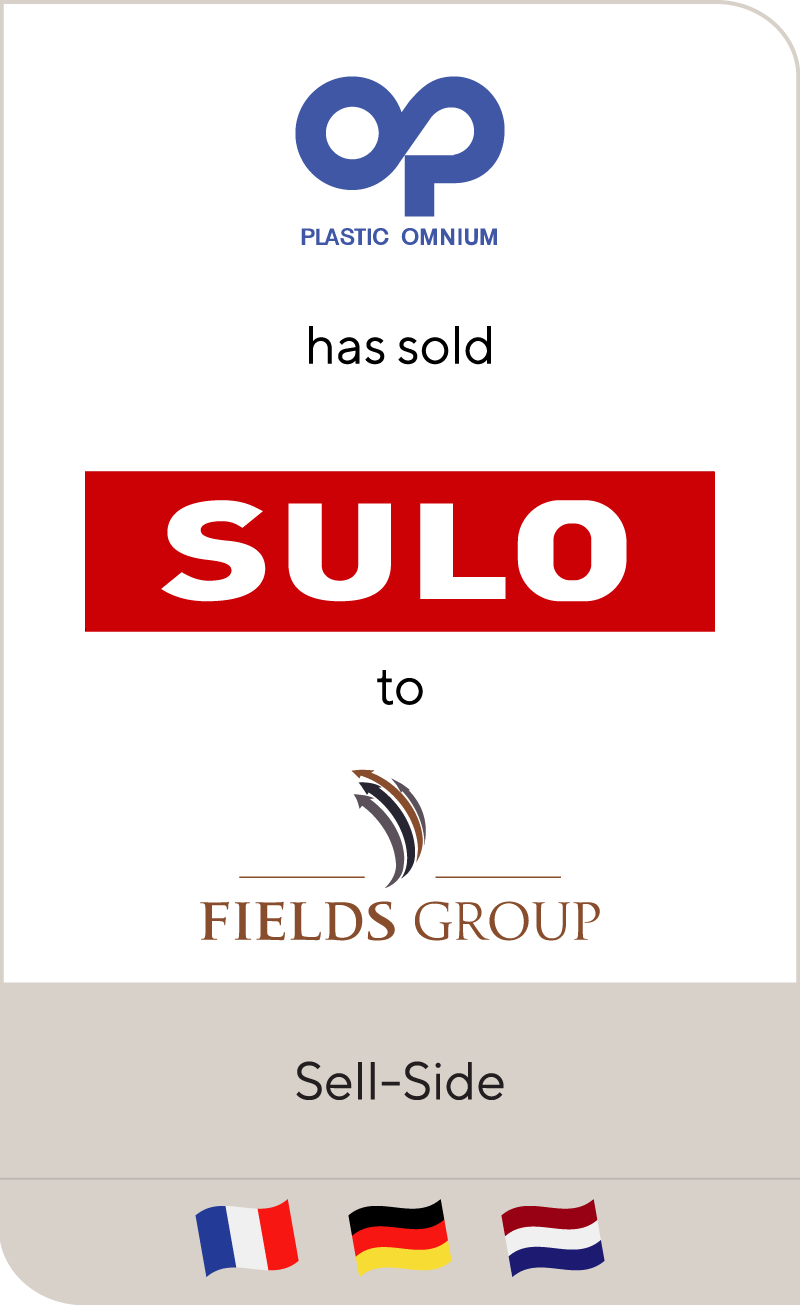 Plastic Omnium Group has sold SULO Emballagen to Fields Group