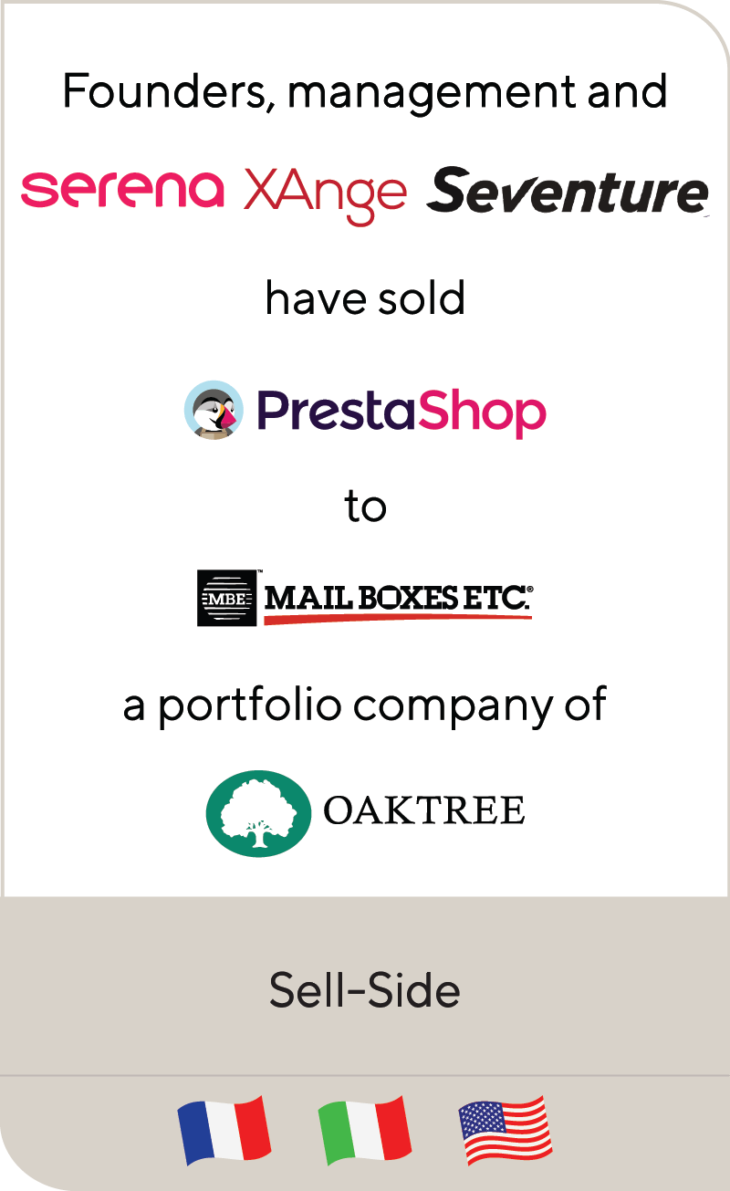 Serena Capital XAnge Seventure Partners Prestashop MBE Worldwide Oaktree Capital 2021